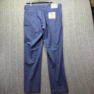 JM Haggar Pants Mens 38x32 Blue Slim Fit Super Flex Waistband Dress Pants